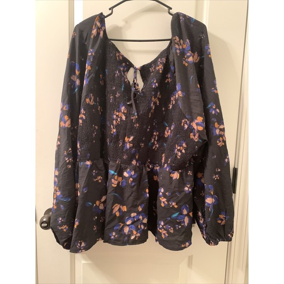 Ava & Viv Women's Plus Size 4X Floral Print Long Sleeve Blouse Top - Picture 7 of 9